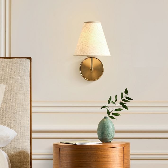 Fibura Sleek Linen Shade Metal Wall Lamp T248