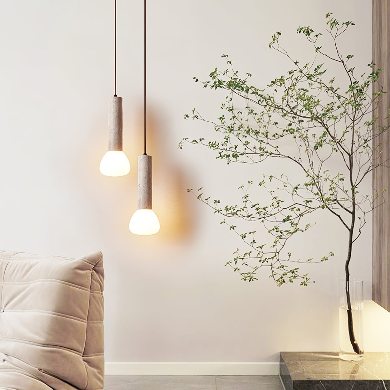 Elegant Travertine Cream Style Pendant Light D920