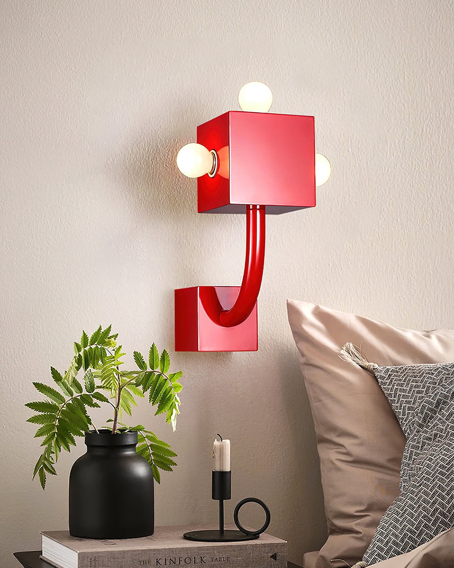 Red Cube Metal Wall Lamp M338