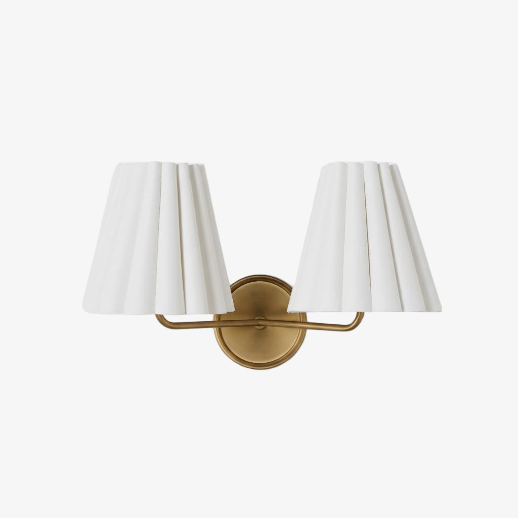 Ruffmeto Fabric Wall Sconce - Featuring Pleated Detailing on a Sculptural Metal Frame for Study T474