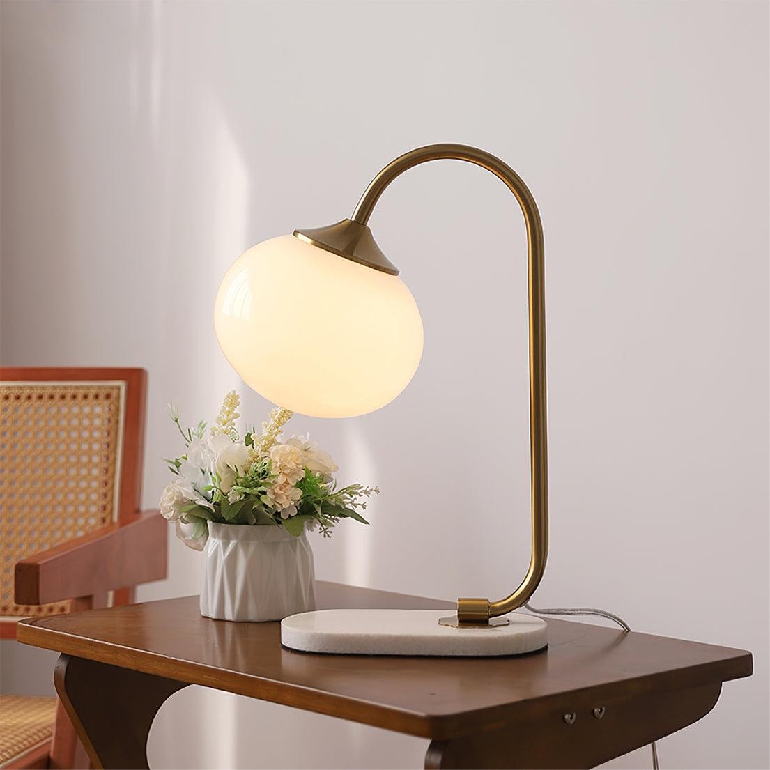 Scandinavian Cream Ball Table Lamp For Living Room M454