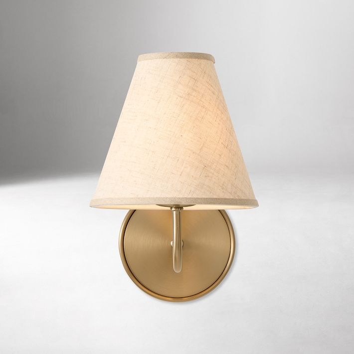 Fibura Sleek Linen Shade Metal Wall Lamp T248