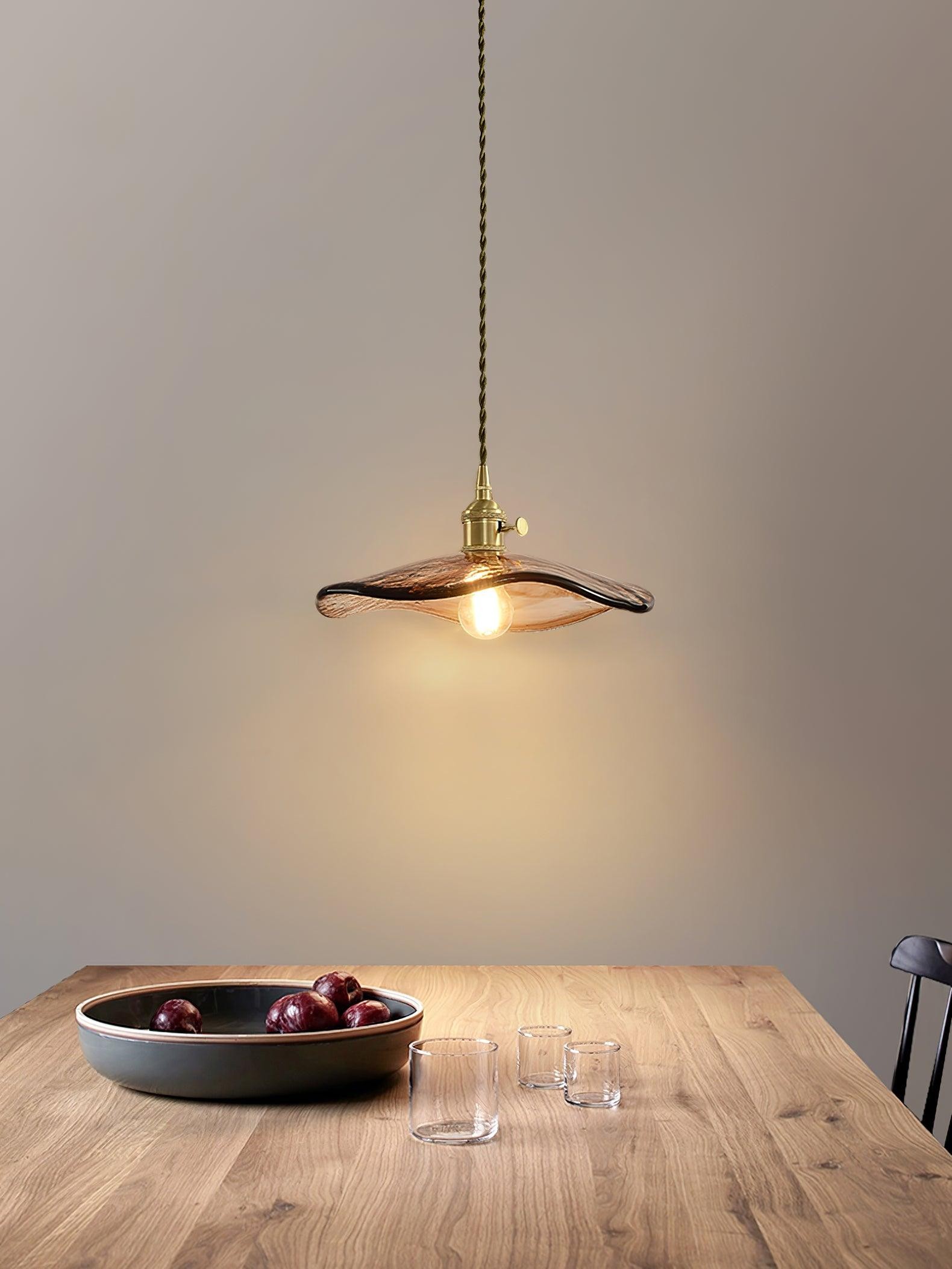 Flower Petal Glass Pendant Light M474