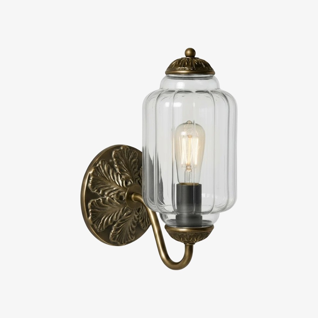 Eloise Brass Wall Sconce – Elegant Milk Glass Vintage Lighting T290