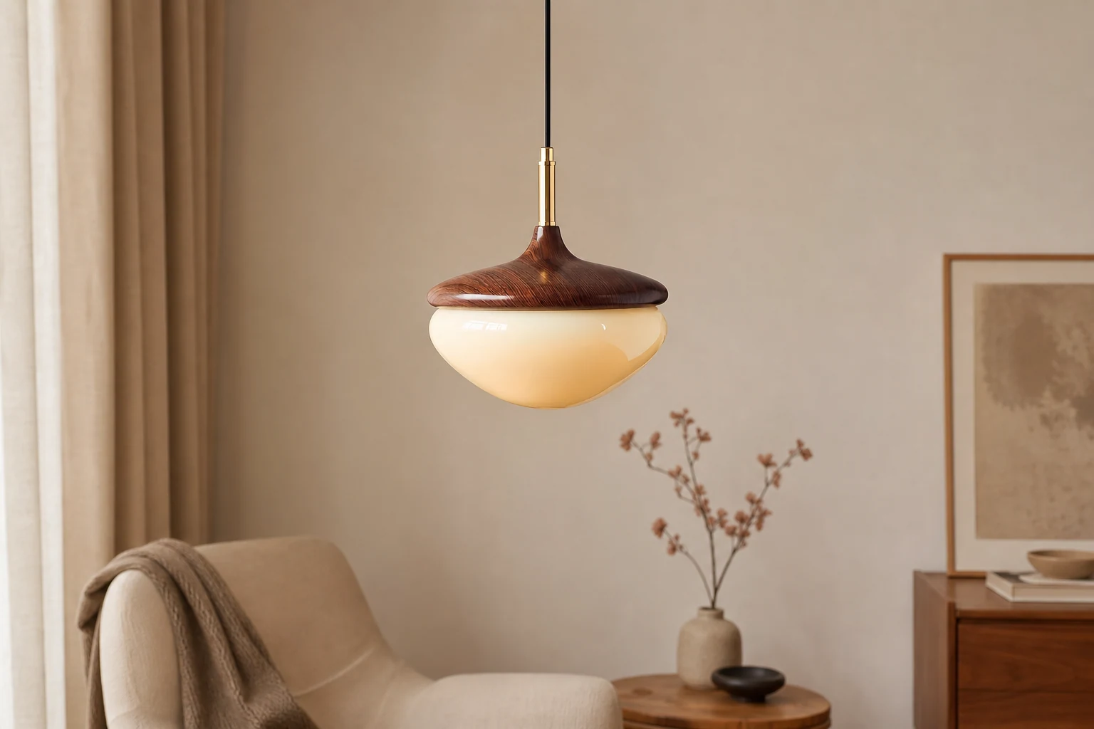 Lampa wisząca Belora w dodatkowej, lifestylowej oprawie