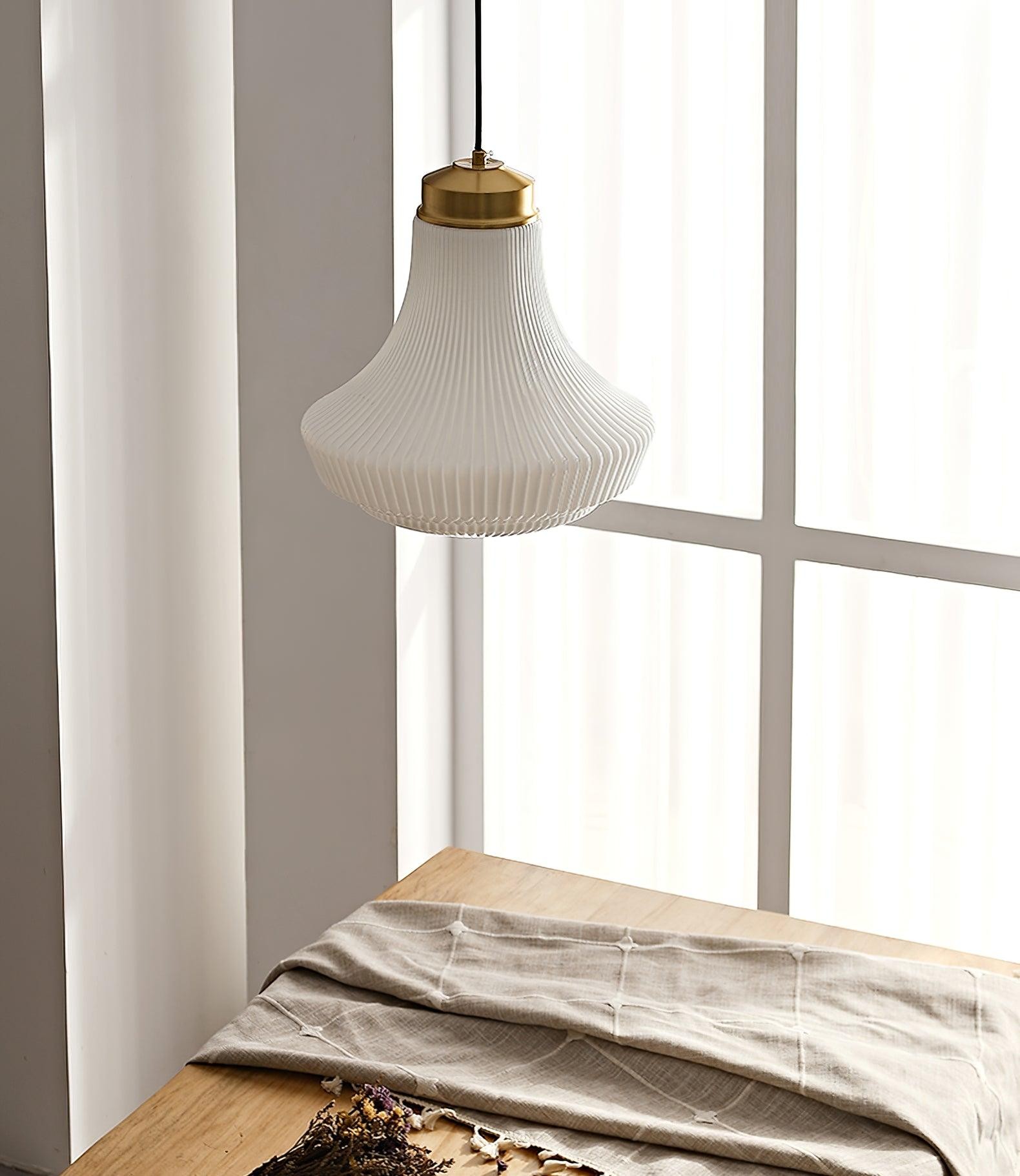 Classical Brass Alabaster Glass Pendant Lamp M424