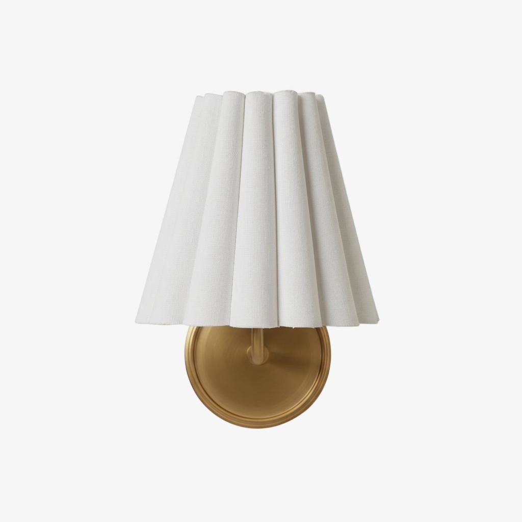 Ruffmeto Fabric Wall Sconce - Featuring Pleated Detailing on a Sculptural Metal Frame for Study T474