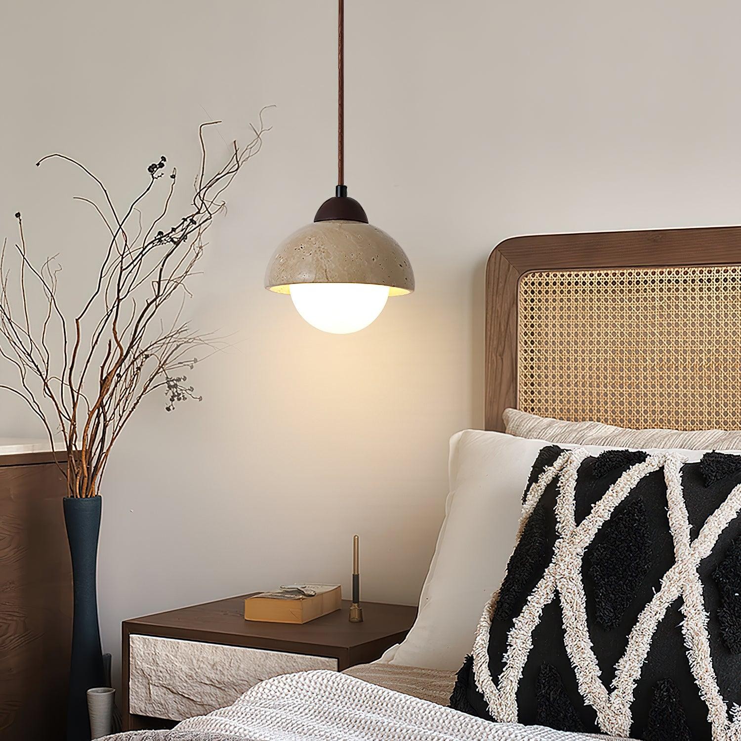 Yellow Travertine Wabi-Sabi Style Pendant Lamp M200