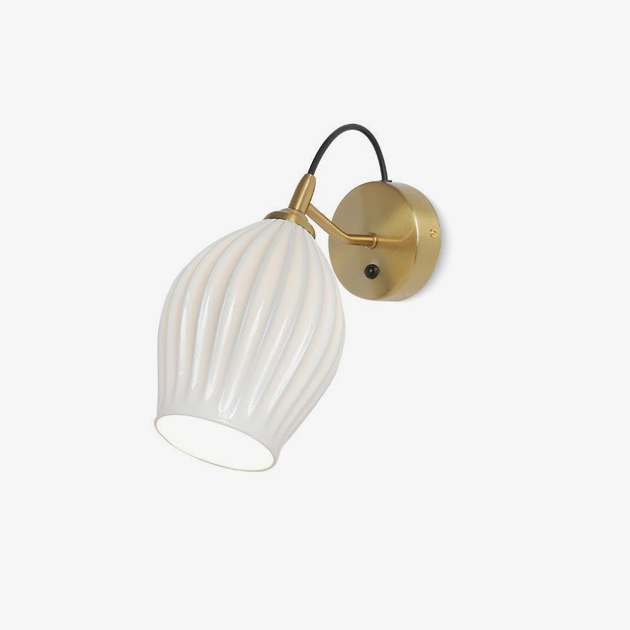Cream Style Ceramic Ribbed Wall lamp M79