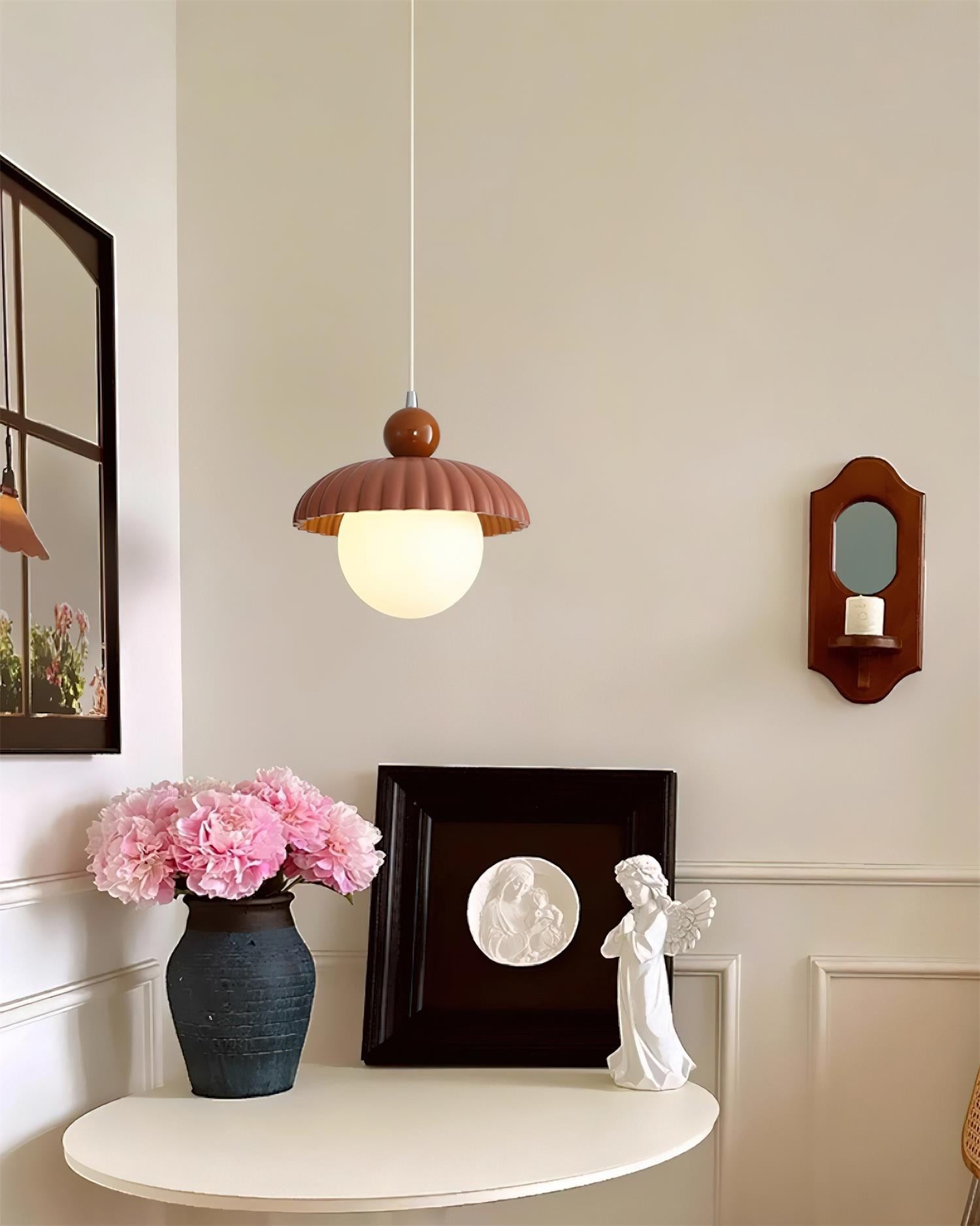 Creative Spherical Straw Hat Vertical Line Pendant Lamp M292