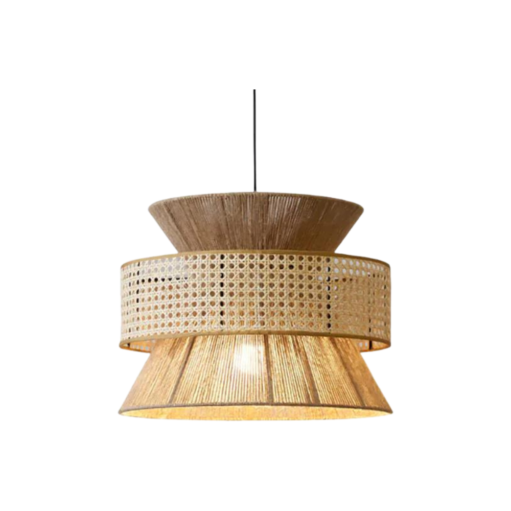 Handwoven Hemp Rope Rattan Veil Pendant Light D813