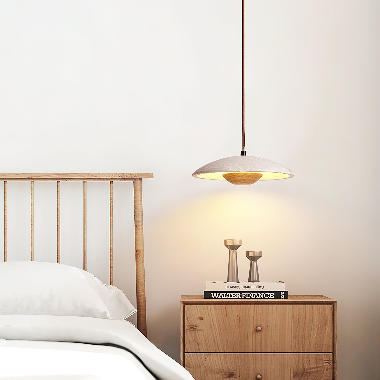 Cream Style Wood Pendant Lamp M422