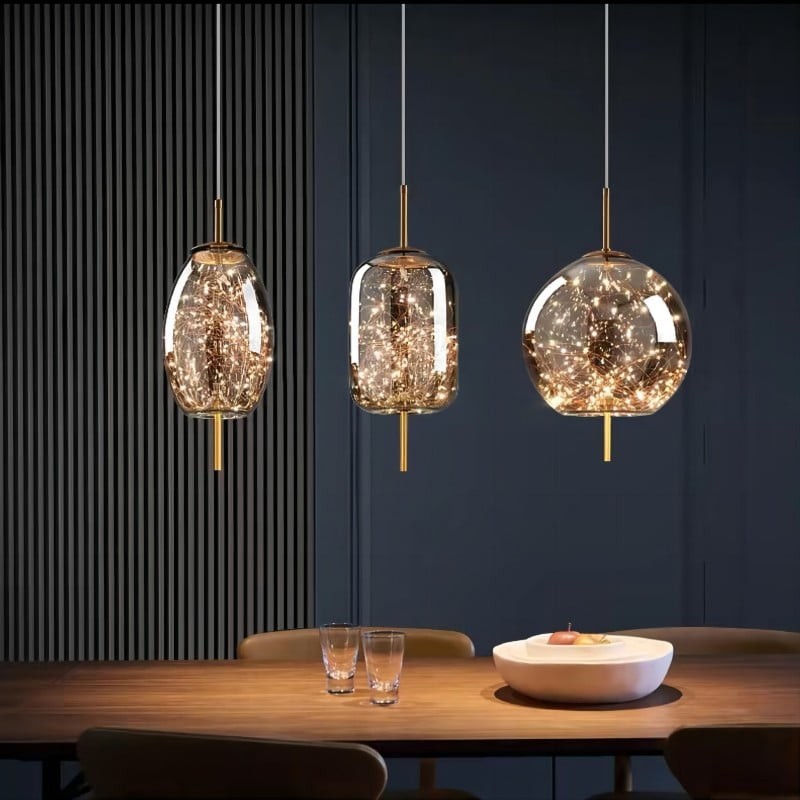 Scandinavian Cylinder Oval Glass Pendant Light M163