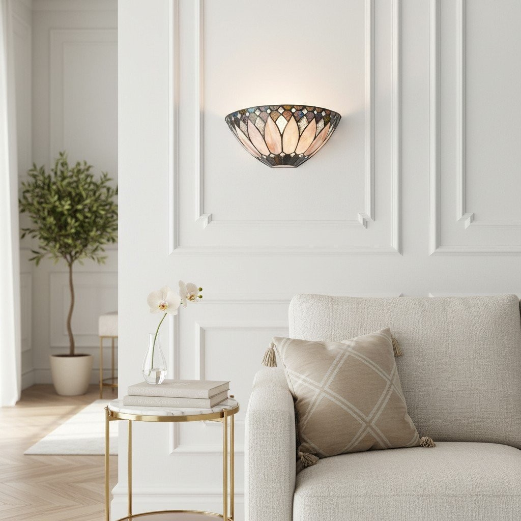 TF Brooklyn Elegant Wall Light - Art Deco Glass Wall Sconce for Living Room or Hallway T639