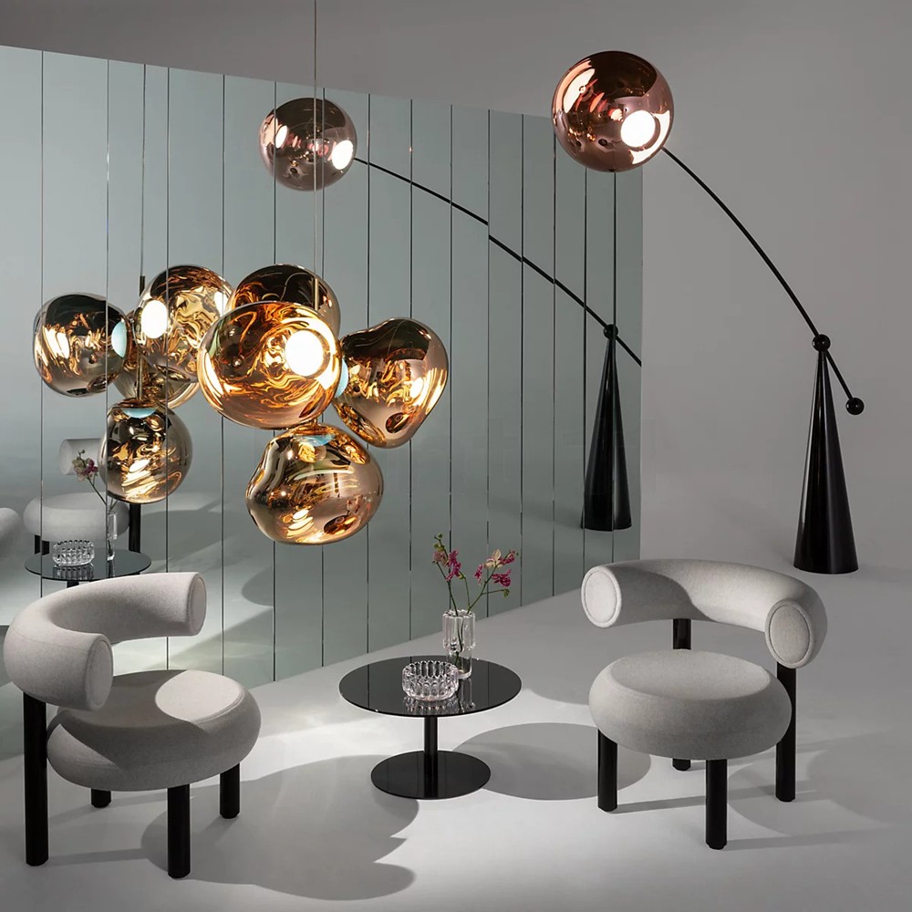 Dynamic Surface Pendant Light For Living Room S09