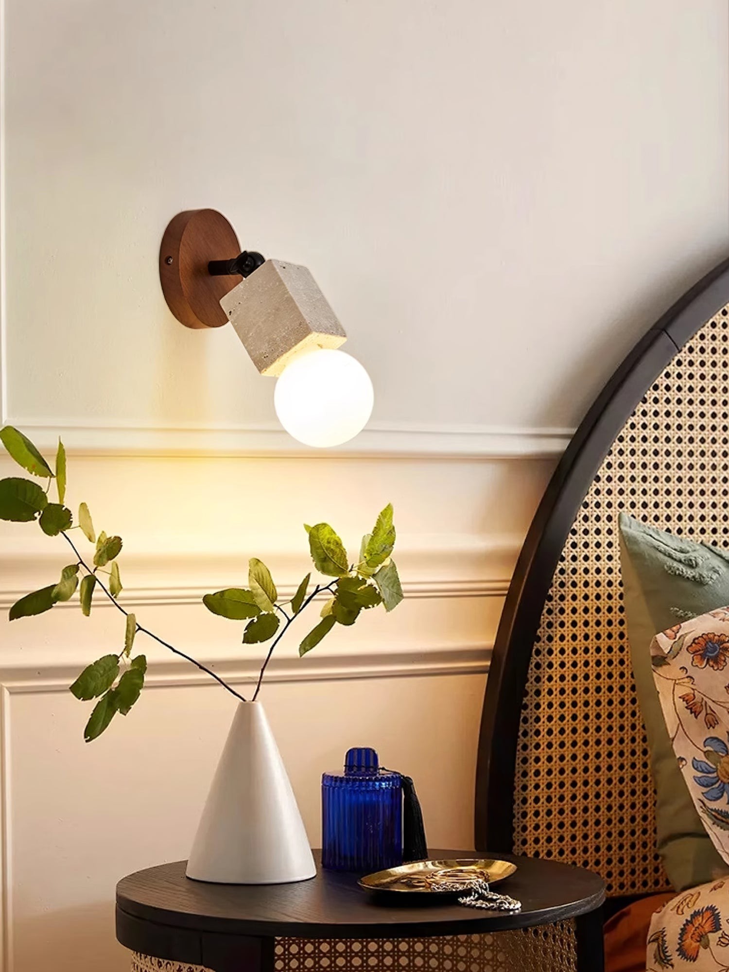 Wabi-Sabi Travertine Adjustable Wall Lamp M04