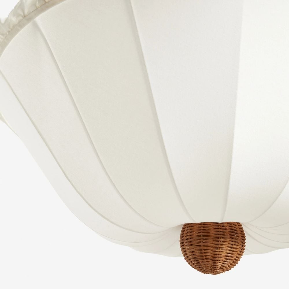 Wickara Ceiling Light Wicker Parasol Shade - Mixed-Material Ceiling Fixture for Living Room or Hallway T473