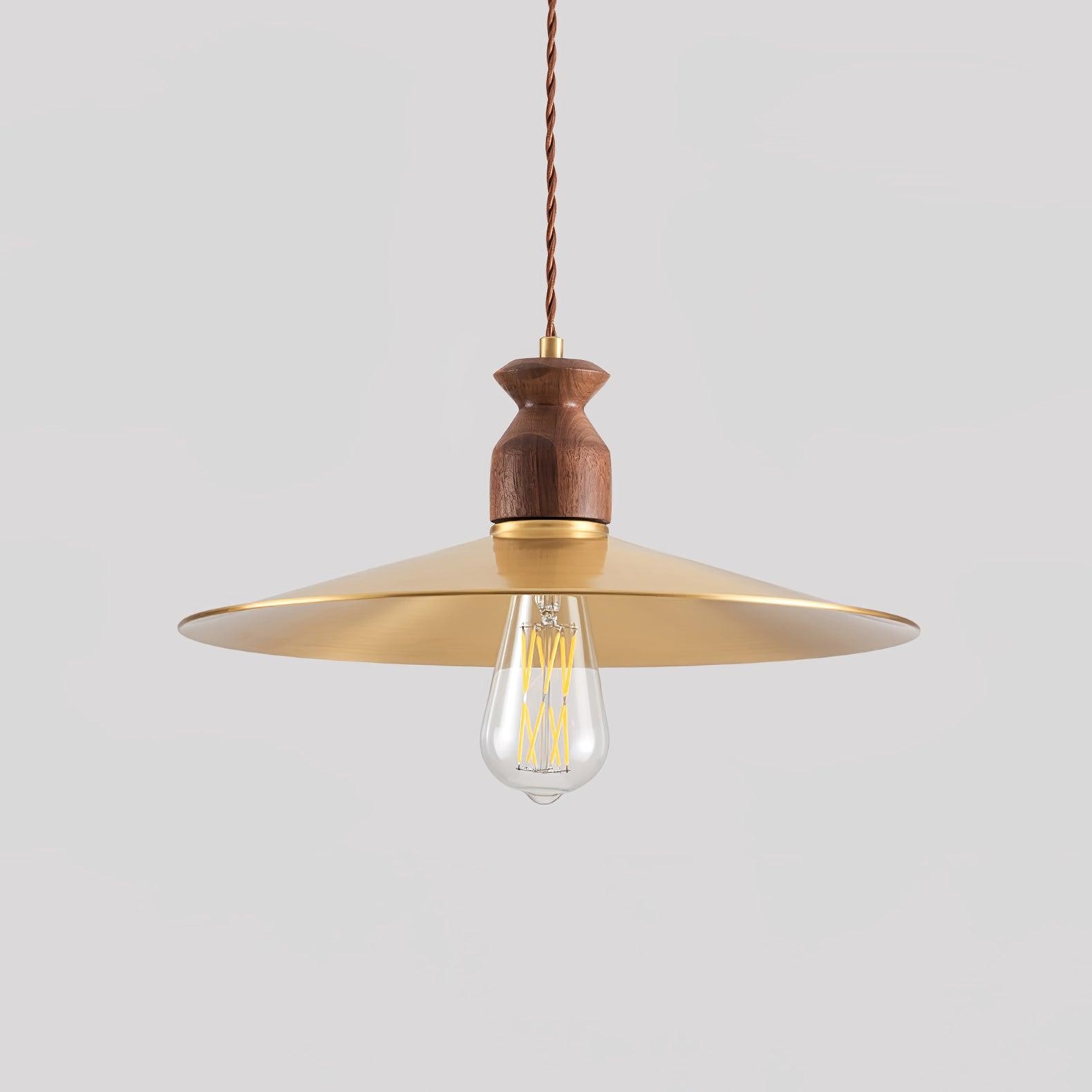 Round Brass Metal Badge Gold Pendant Lamp M84