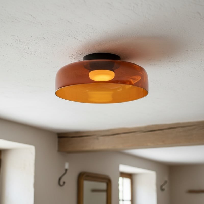 Celestial Modern Glass Ceiling Light - Nordic Design  Glass Disc Fixture for Bedroom and Dining T585