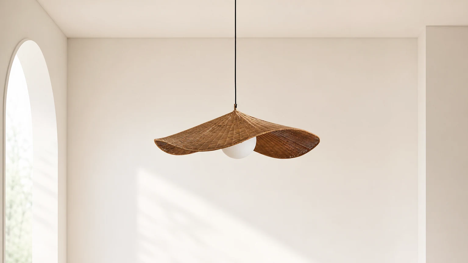 Lampa wisząca Breezeleaf D306 w spokojnym pomieszczeniu