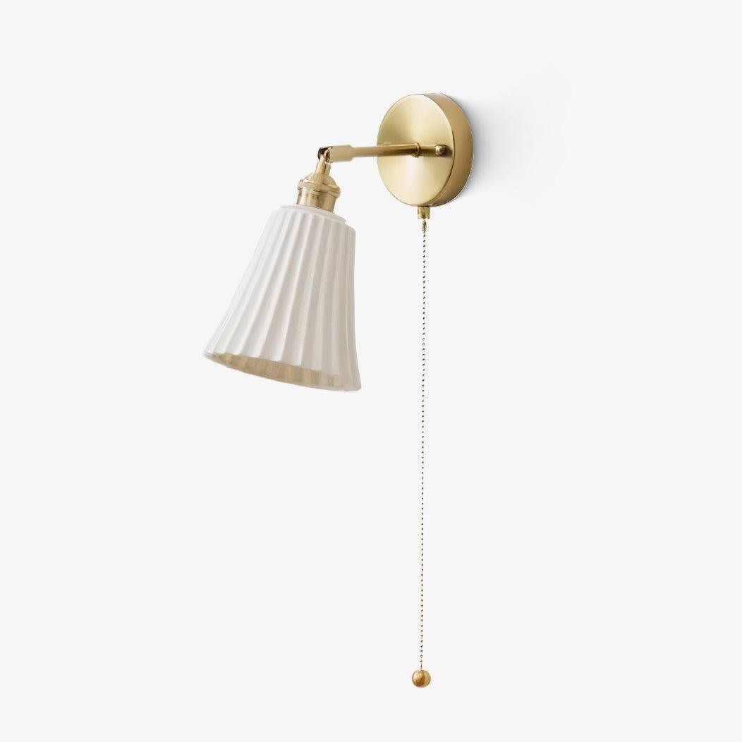 Modern Pull Cord Metal Ceramics Indoor Wall Lamp for Bedroom M506