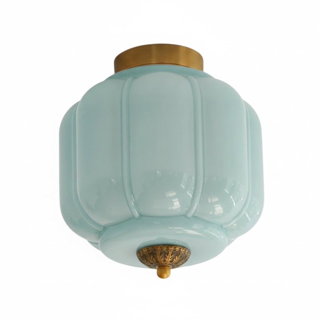 Vintage Eloise Milk Glass Flush Mount Ceiling Light - Vintage Charm Soft Glow T287