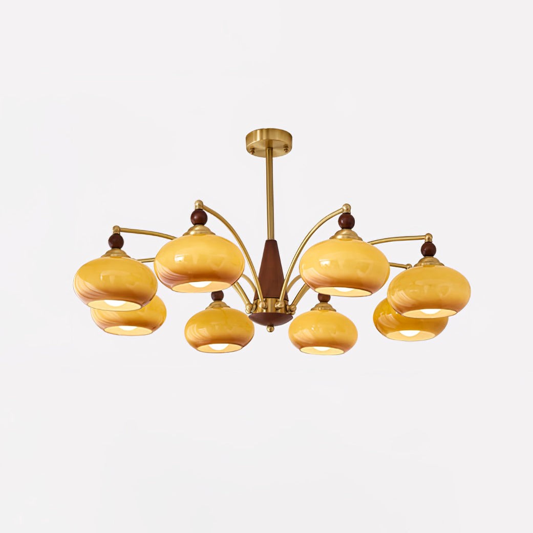 Vintage Multihead Persimmon Chandelier M431