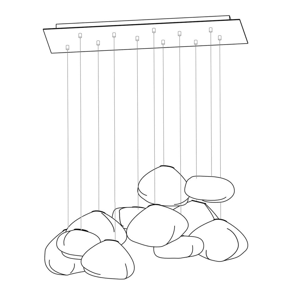 Multi-Head Irregular Glass Bubble Chandelier M180
