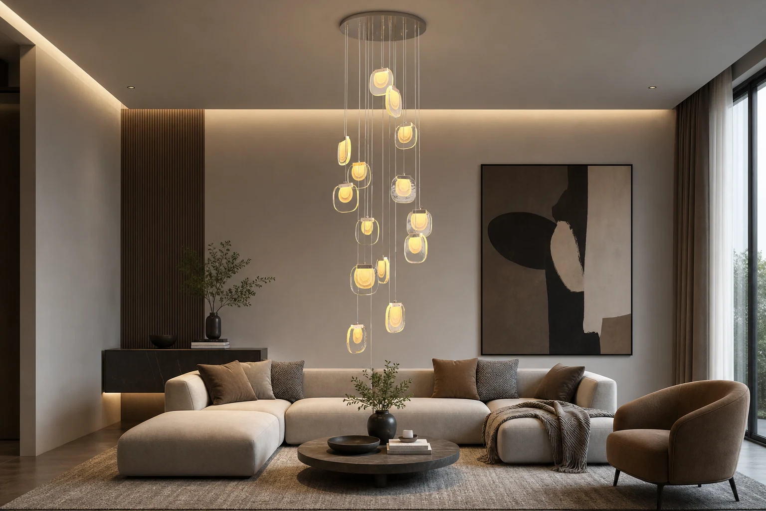 Szklana lampa wisząca Ripples M258 w stylu życia