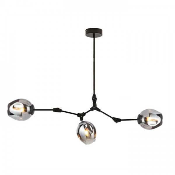 Asymmetrical Articulated Globe Branching Bubble Chandelier