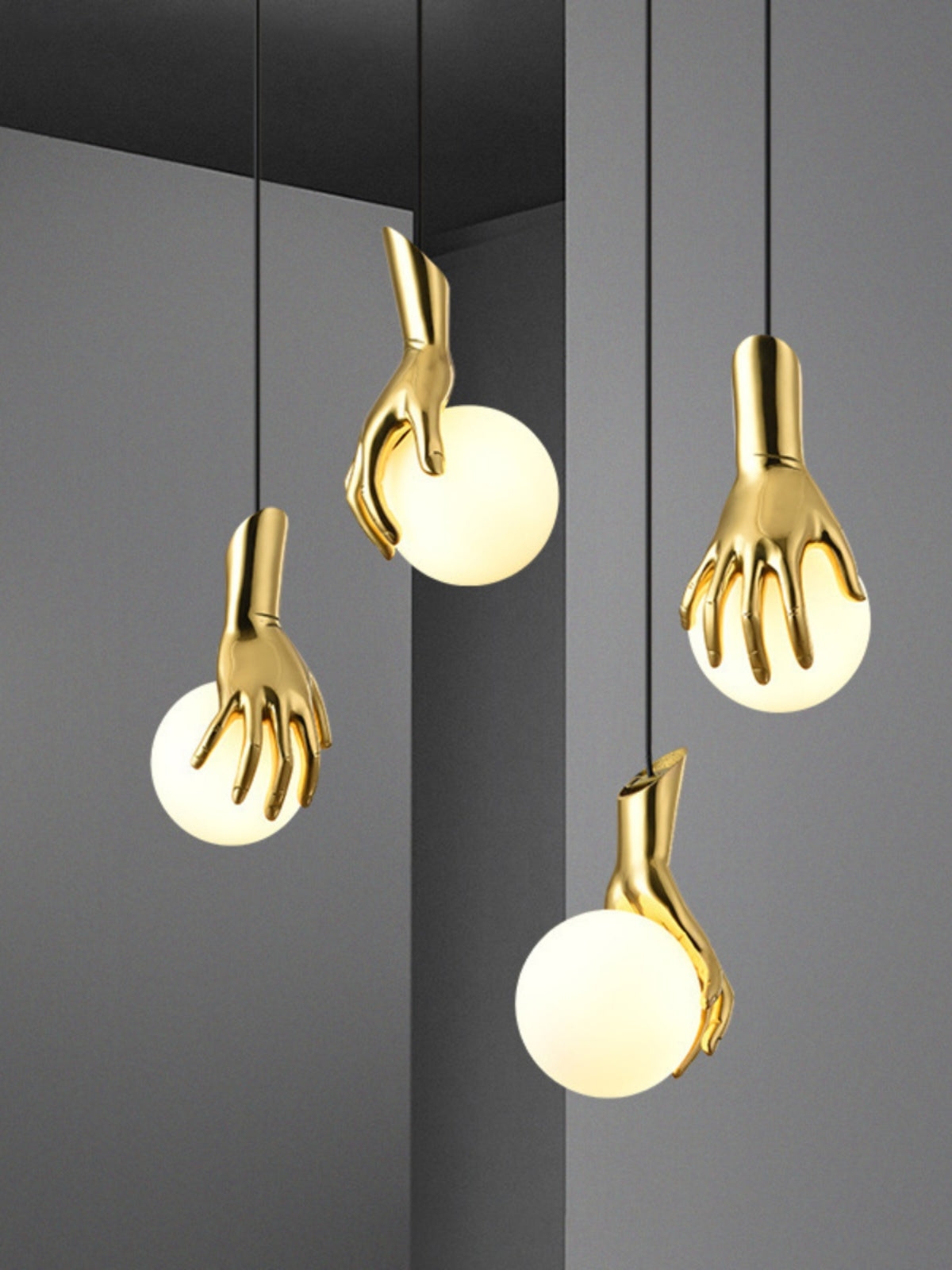 Hand Holding Globe Pendant Light D451