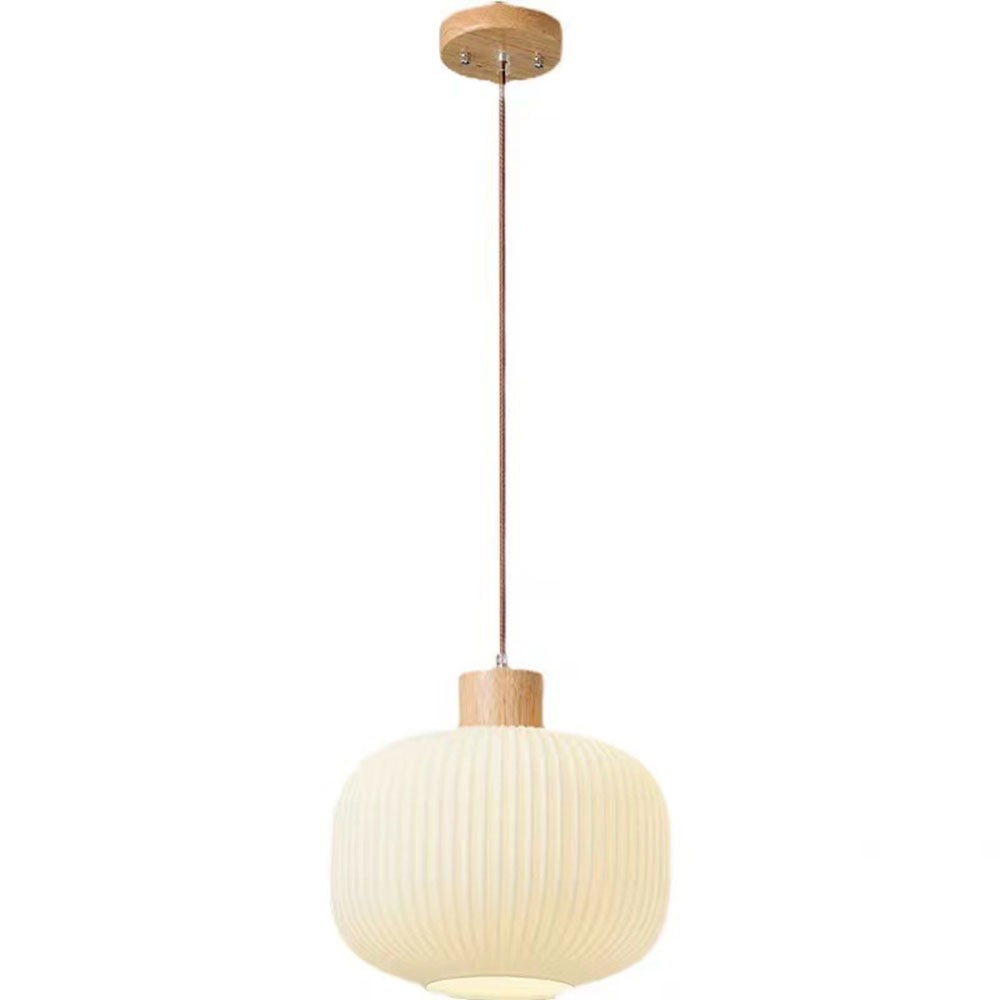Nordic White Lantern-Like Glass Pendant Lamp M127