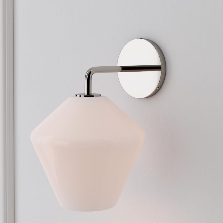 Merin Sculptural Milk Glass Geometric Wall Lamp T241