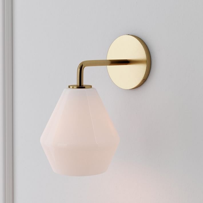 Merin Sculptural Milk Glass Geometric Wall Lamp T241