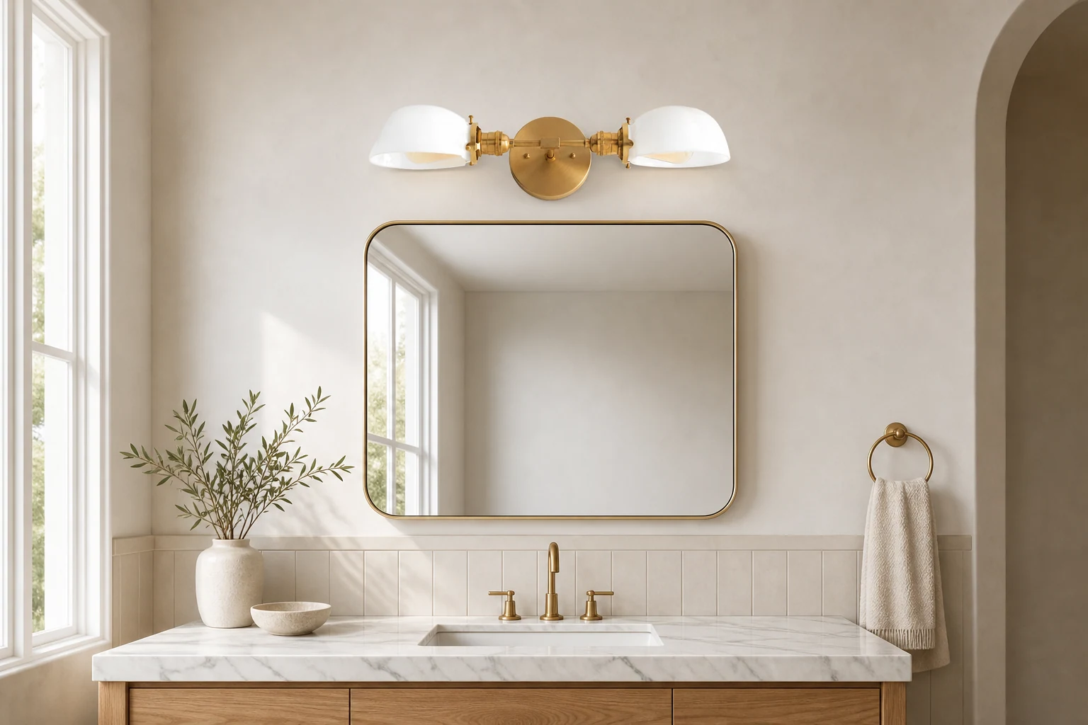 Lampa toaletkowa Ornato Luxe w stylowej oprawie ściennej