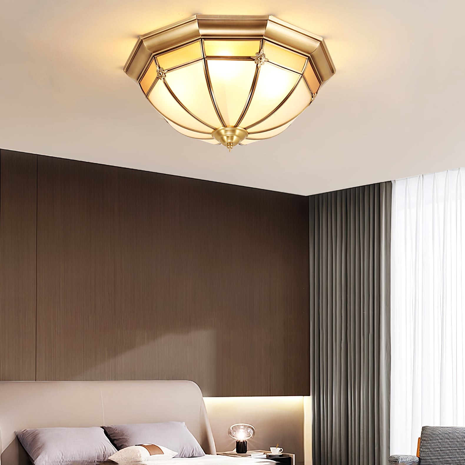 Dome Brass Flush Ceiling Lamp M563