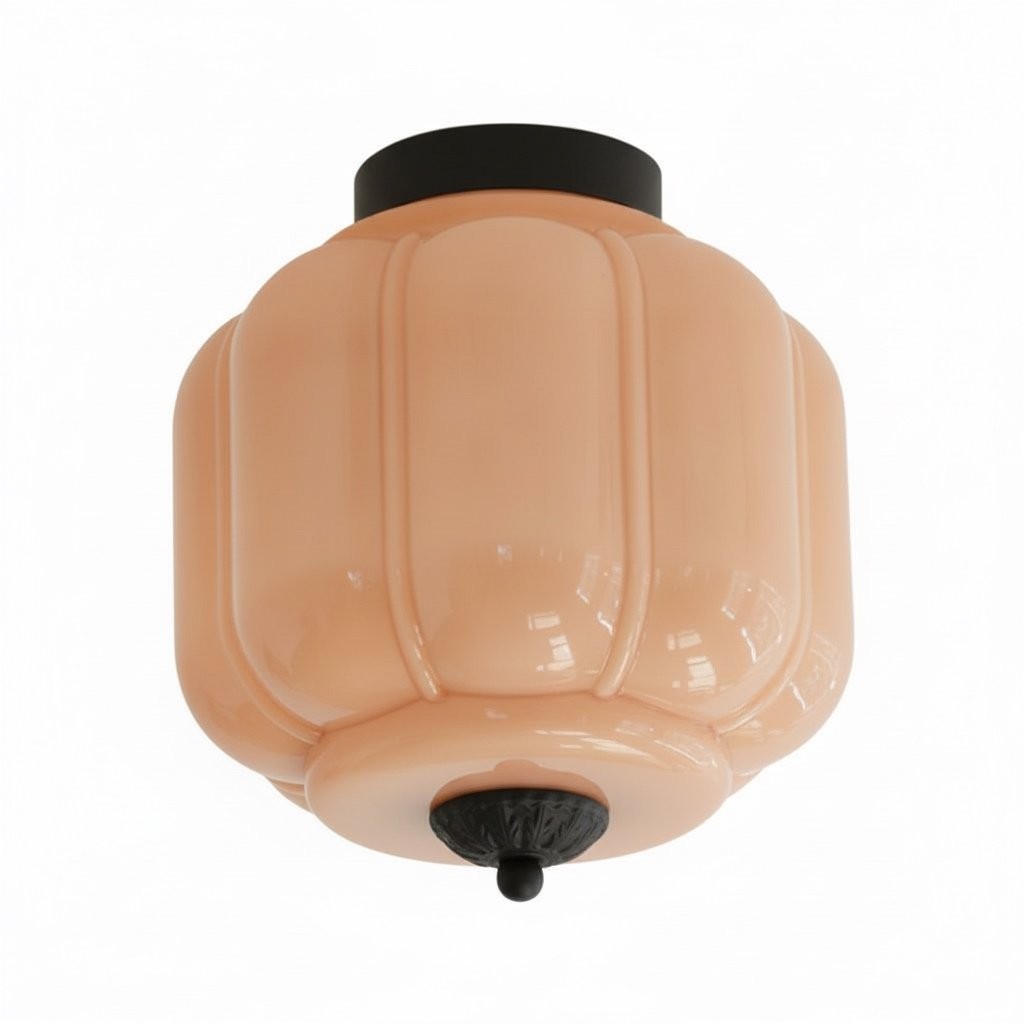 Vintage Eloise Milk Glass Flush Mount Ceiling Light - Vintage Charm Soft Glow T287