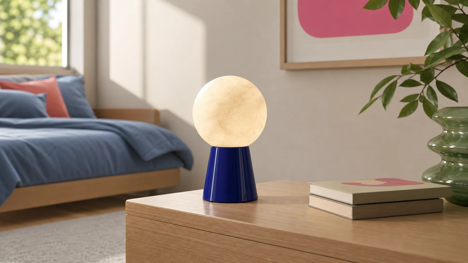 Mini lampa stołowa Bilia D763 w ciepłym pomieszczeniu