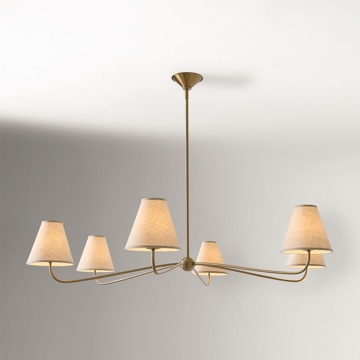 Fibura Elegant Linen Shade Chandelier – Modern Design for Living Room & Office T247