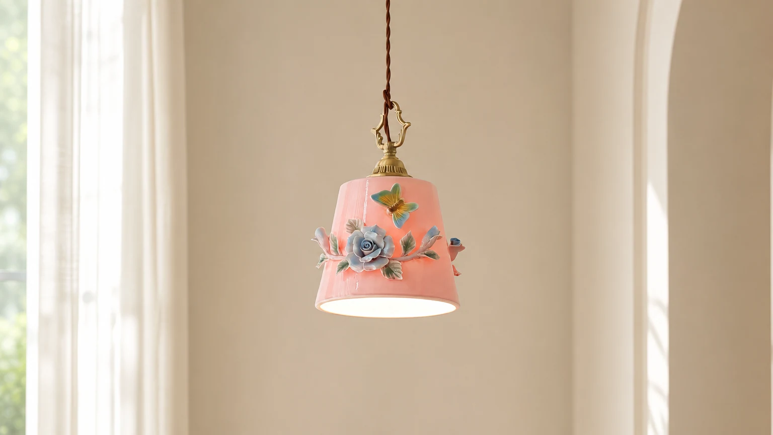 Lampa wisząca Eden Petal D117 w delikatnej oprawie wnętrza