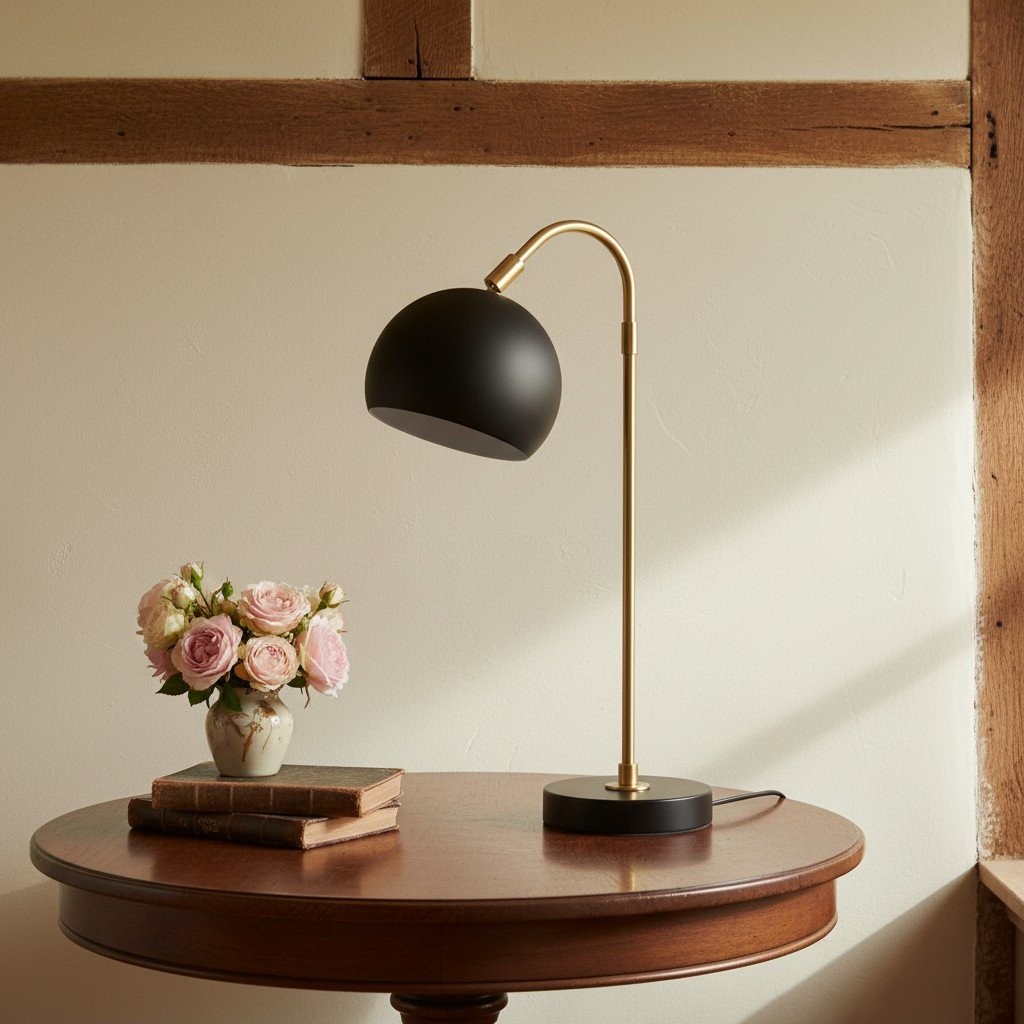 Lampa stołowa Ornato Luxe z kwiatami i książkami
