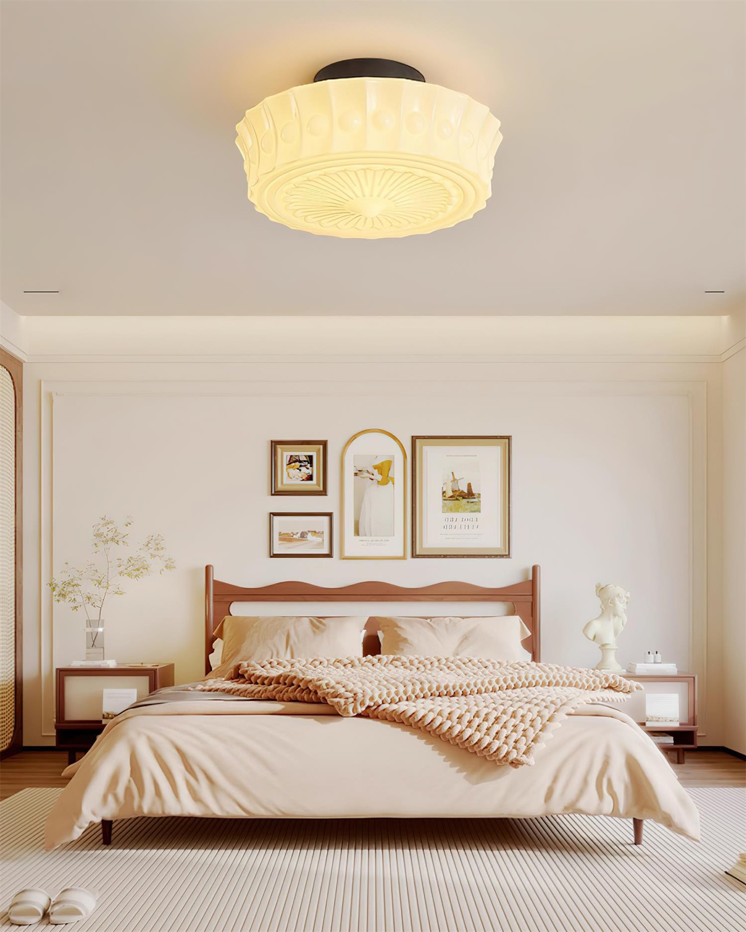 Rigidus French Vintage Glass Cream Style Ceiling Light M151