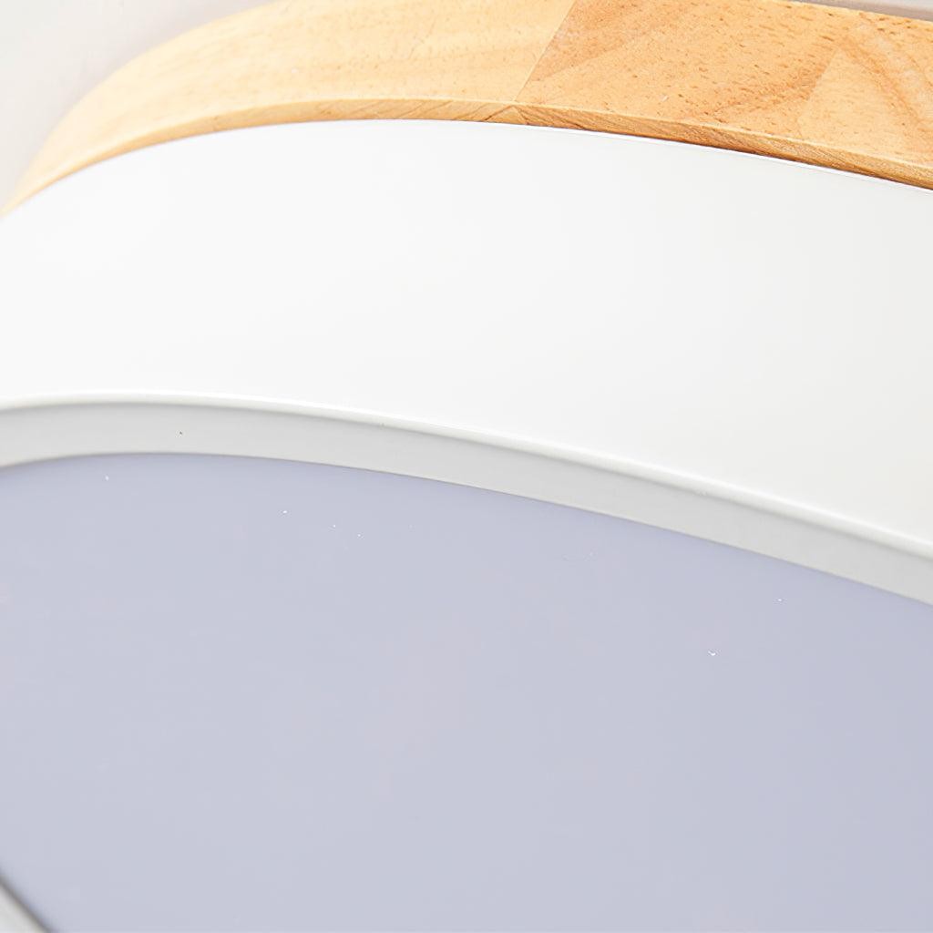 White Round Wooden Ceiling Lamp M298