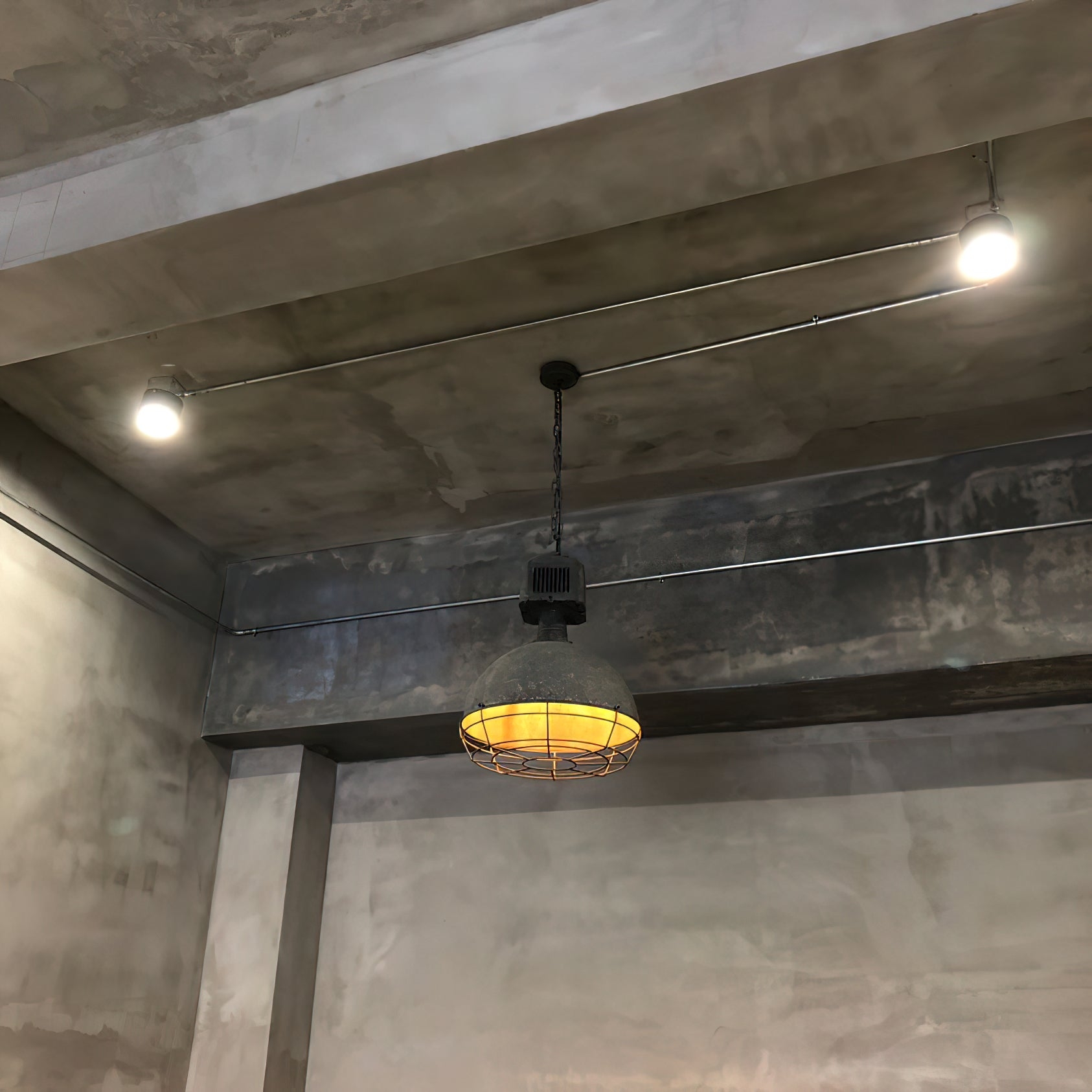 Caged Industrial Metal Pendant Light D469