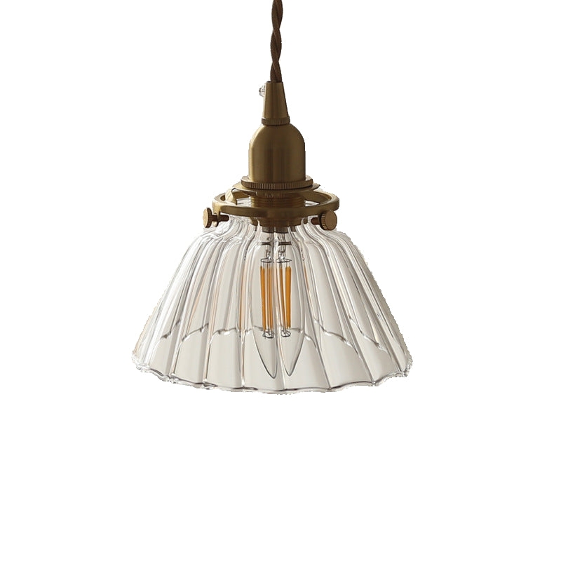 Jasmine Vintage Brass Glass Pendant Light D950
