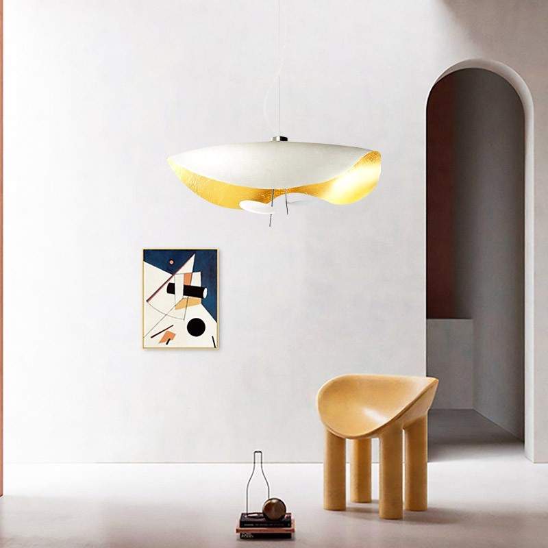 Modern Foil Curved Metal LED Pendant / Ceiling light for Bedroom
