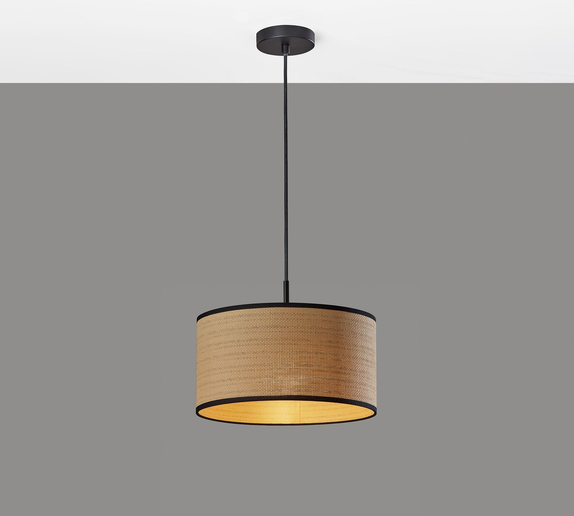 Dumora Fabric Drum Shade Pendant Light - Linen Design Hanging Light T274