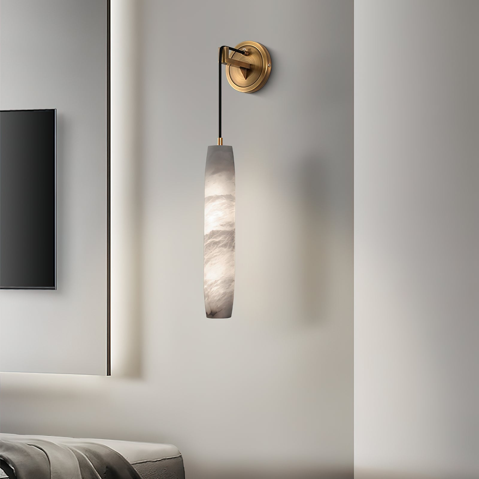 Alabaster Flute Wall Lamp D437