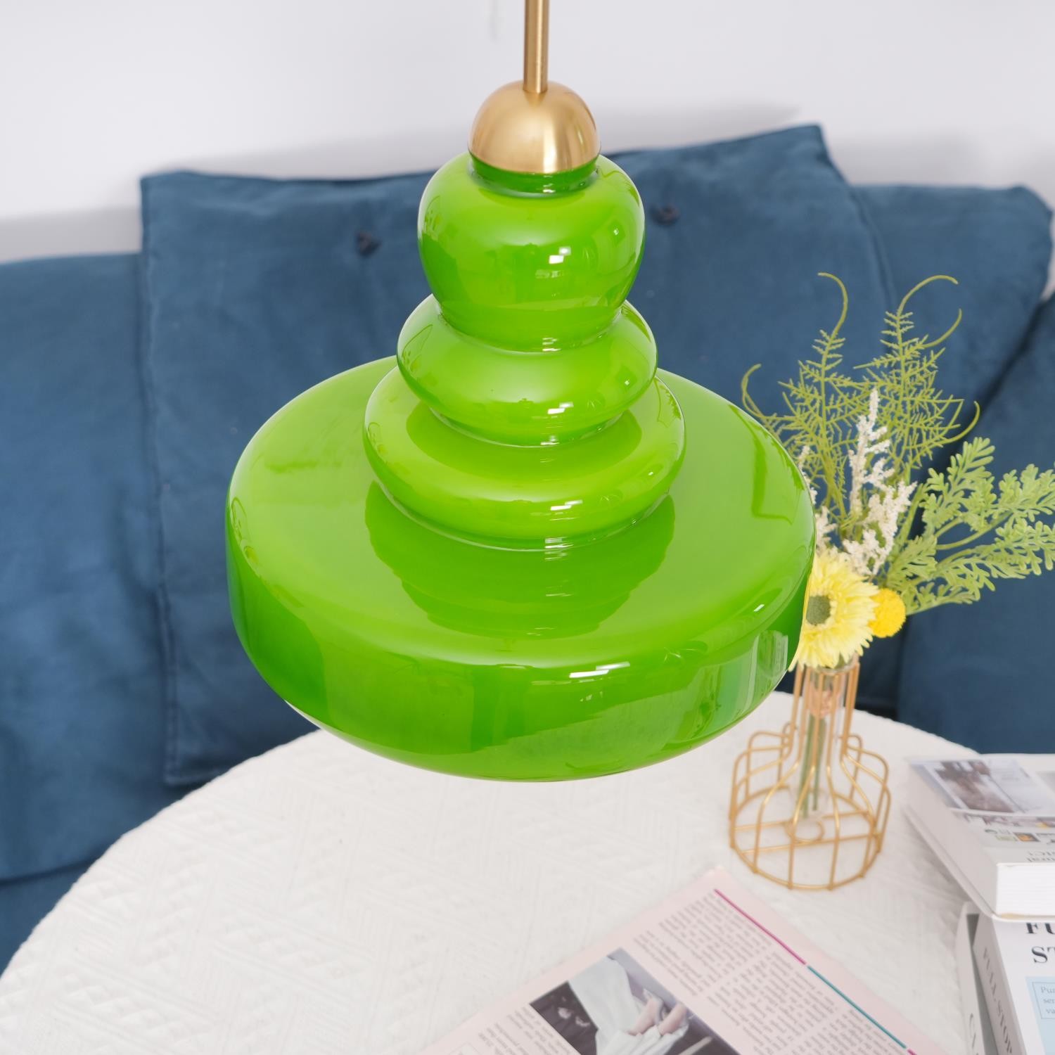 Mid Century Modern Gourd Glass Pendant Light M215