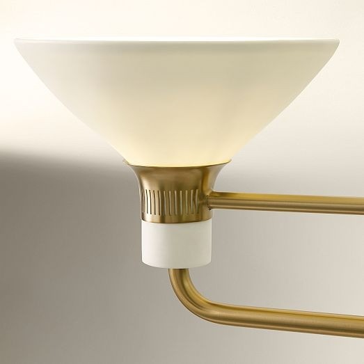 Calvor Adjustable Linear Chandelier – Porcelain & Bronze Pendant Light for Dining Rooms T126